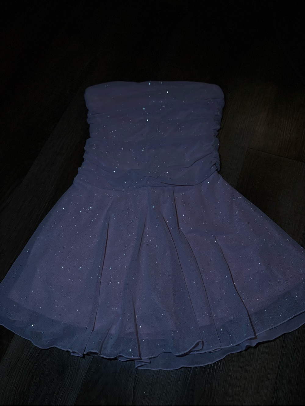Girls Strapless Sparkle Party Dress in Navy
